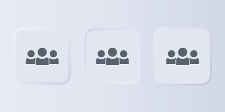 Gray Users group icon isolated on gray background. Group of people icon. Business avatar symbol -...