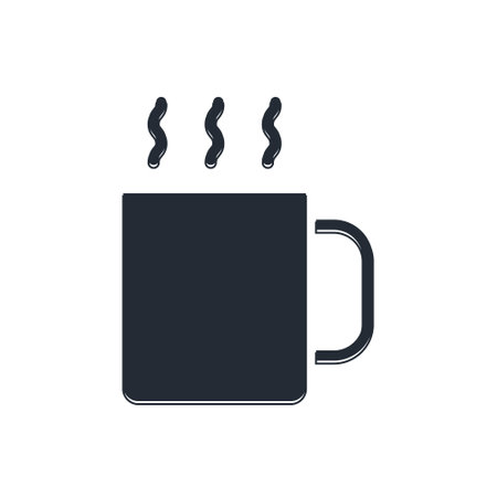 Black Cup of tea icon isolated on white background. Vector.のイラスト素材