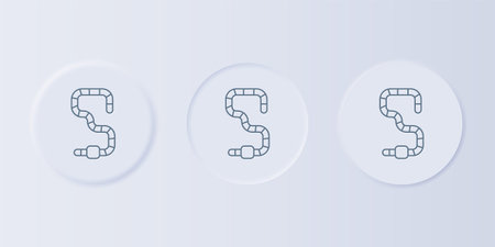 Gray Worm icon isolated on gray background. Fishing tackle. Set icons in square buttons. Vector.のイラスト素材