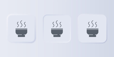 Gray Traditional Chinese tea ceremony icon isolated on gray background. Teapot with cup. Set icons in square buttons. Vector.のイラスト素材