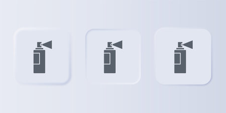 Gray Perfume icon isolated on gray background. Set icons in square buttons. Vector.のイラスト素材