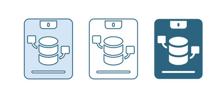 Blue Server, Data, Web Hosting icon isolated on white background. Vector.のイラスト素材
