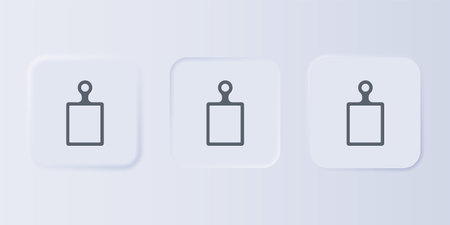 Gray Cutting board icon isolated on gray background. Chopping Board symbol. Set icons in square buttons. Vector.のイラスト素材