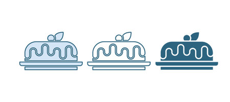 Blue Cake icon isolated on white background. Happy Birthday. Vector.