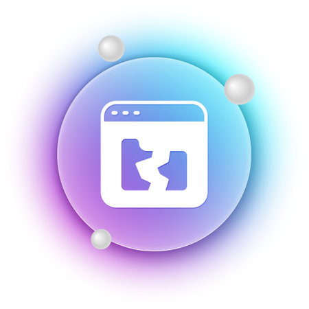 White Broken file icon isolated on white background. Blue and purple gradient circle background. Vector.のイラスト素材