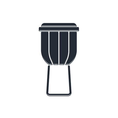 Black Drum icon isolated on white background. Music sign. Musical instrument symbol. Vector.のイラスト素材