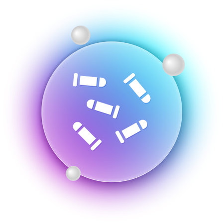 White Bullet icon isolated on white background. Blue and purple gradient circle background. Vector.のイラスト素材