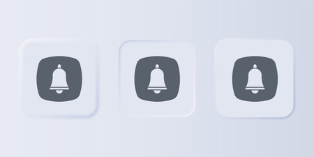 Gray Emergency mobile phone call to hospital icon isolated on gray background. Set icons in square buttons. Vector.のイラスト素材