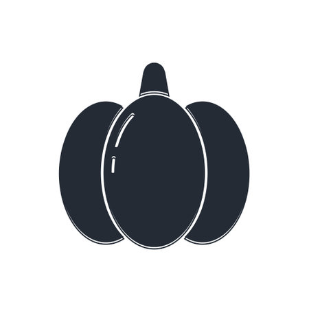 Black Pumpkin icon isolated on white background. Happy Halloween party. Vector.のイラスト素材