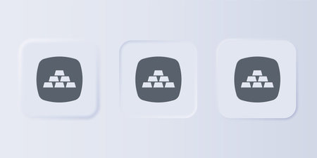 Gray Gold bars icon isolated on gray background. Banking business concept. Set icons in square...