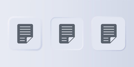 Gray File document icon isolated on gray background. Checklist icon. Business concept. Set icons in...