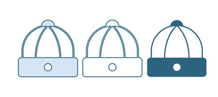 Blue Chinese hat icon isolated on white background. Vector.のイラスト素材
