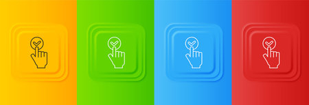 White Online ordering and fast food delivery icon isolated on colorful background. Burger sign. Set...