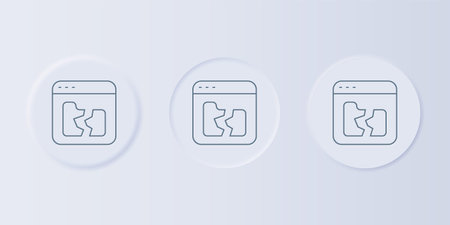 Gray Broken file icon isolated on gray background. Set icons in square buttons. Vector.のイラスト素材