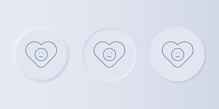 Gray Good relationship icon isolated on gray background. Romantic relationship or pleasant meeting concept. Set icons in square buttons. Vector.のイラスト素材