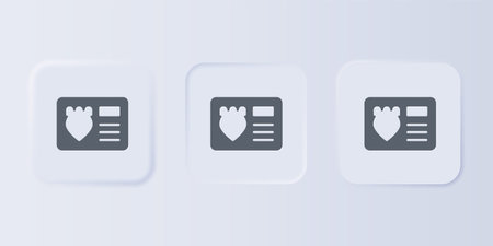 Gray Police badge with id case icon isolated on gray background. Set icons in square buttons....