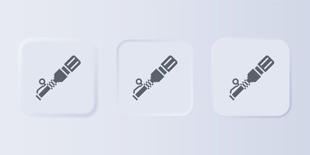 Gray RKG 3 anti-tank hand grenade icon isolated on gray background. Set icons in square buttons. Vector.のイラスト素材