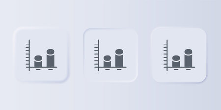 Gray Data analysis icon isolated on gray background. Set icons in square buttons. Vector.