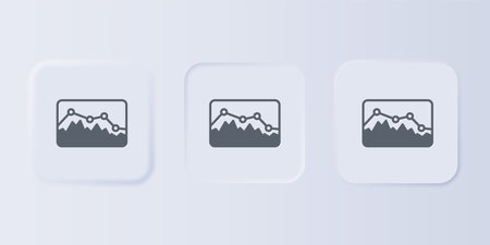Gray Music wave equalizer icon isolated on gray background. Sound wave. Audio digital equalizer...