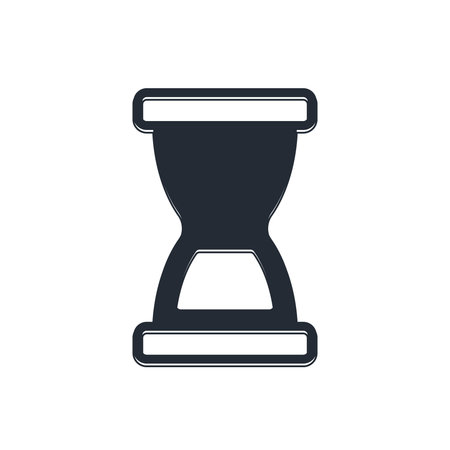 Black Old hourglass with flowing sand icon isolated on white background. Sand clock sign. Business...