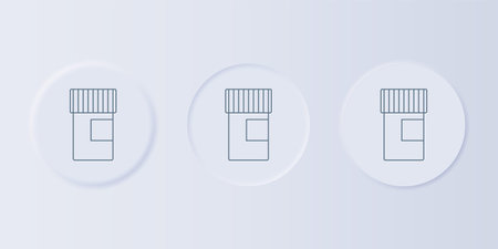 Gray Medicine bottle icon isolated on gray background. Bottle pill sign. Pharmacy design. Set icons...