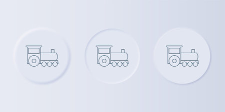 Gray Retro train icon isolated on gray background. Public transportation symbol. Set icons in square...
