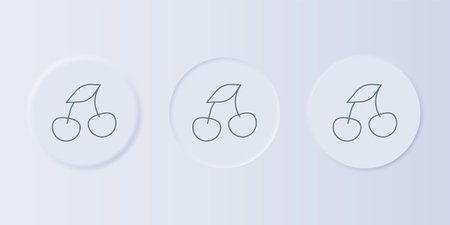 Gray Fresh summer berries icon isolated on gray background. Berry fruit. Set icons in square buttons. Vector.のイラスト素材