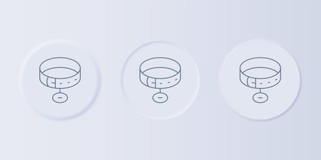Gray Collar with name tag icon isolated on gray background. Simple supplies for domestic animals. Cat and dog care. Pet chains. Set icons in square buttons. Vector.のイラスト素材