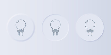 Gray Light emitting diode icon isolated on gray background. Semiconductor diode electrical component. Set icons in square buttons. Vector.のイラスト素材