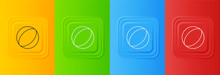 White Beach ball icon isolated on colorful background. Set icons in square buttons. Vector.のイラスト素材