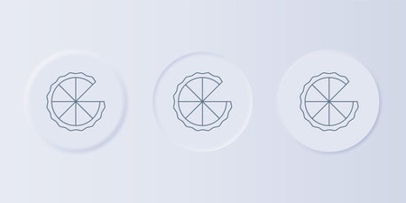 Gray Homemade pie icon isolated on gray background. Set icons in square buttons. Vector.のイラスト素材