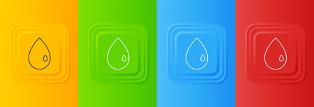 White Oil drop icon isolated on colorful background. Set icons in square buttons. Vector.のイラスト素材