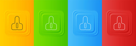 White Bicycle seat icon isolated on colorful background. Bicycle saddle. Set icons in square buttons. Vector.のイラスト素材