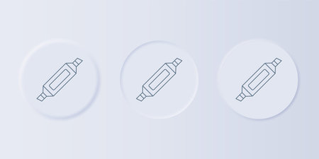 Gray Marker pen icon isolated on gray background. Set icons in square buttons. Vector.のイラスト素材