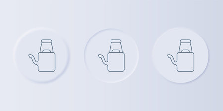 Gray Watering can icon isolated on gray background. Irrigation symbol. Set icons in square buttons. Vector.のイラスト素材
