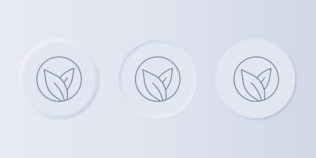 Gray Tea leaf icon isolated on gray background. Tea leaves. Set icons in square buttons. Vector.のイラスト素材