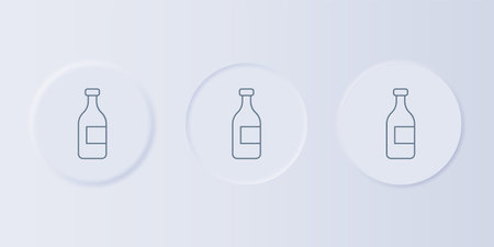 Gray Bottle of wine icon isolated on gray background. Set icons in square buttons. Vector.のイラスト素材