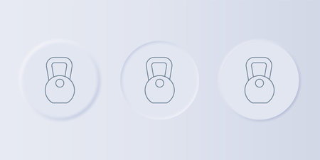 Gray Weight icon isolated on gray background. Kilogram weight block for weight lifting and scale. Mass symbol. Set icons in square buttons. Vector.のイラスト素材