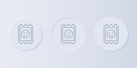 Gray LSD acid mark icon isolated on gray background. Acid narcotic. Postmark. Postage stamp. Health danger. Set icons in square buttons. Vector.のイラスト素材