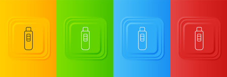 White Pregnancy test icon isolated on colorful background. Set icons in square buttons. Vector.のイラスト素材