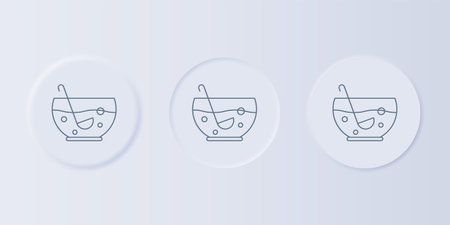Gray Mixed punch with fresh fruits in bowl icon isolated on gray background. Set icons in square buttons. Vector.のイラスト素材