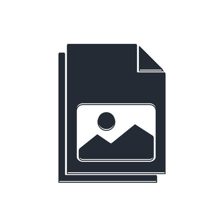 Black Picture landscape icon isolated on white background. Vector.のイラスト素材