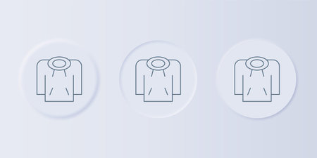 Gray Hoodie icon isolated on gray background. Hooded sweatshirt. Set icons in square buttons. Vector.のイラスト素材