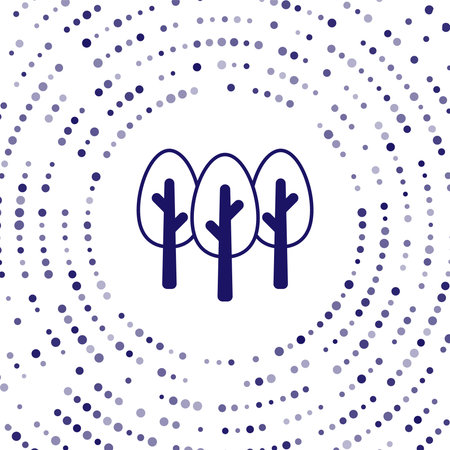 Blue Tree icon isolated on white background. Forest symbol. Abstract circle random dots. Vector.のイラスト素材