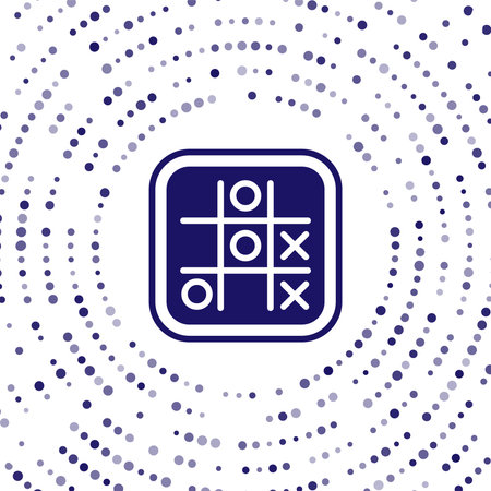Blue Tic tac toe game icon isolated on white background. Abstract circle random dots. Vector.のイラスト素材