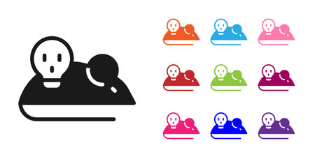 Black Experimental mouse icon isolated on white background. Set icons colorful. Vector.のイラスト素材