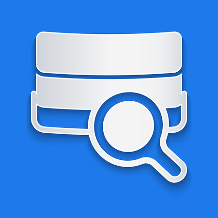 Paper cut Agricultural soil test and results icon isolated on blue background. Digital soil analysis. Paper art style. Vector.のイラスト素材