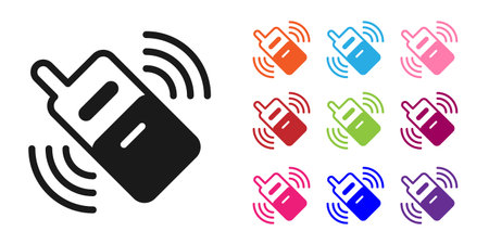 Black Smartphone, mobile phone icon isolated on white background. Set icons colorful. Vector.のイラスト素材