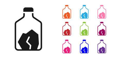 Black Ore mining icon isolated on white background. Set icons colorful. Vector.のイラスト素材