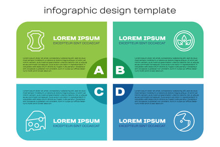Set line Cheese Leather Pig and Vegan food diet. Business infographic template. Vector.のイラスト素材